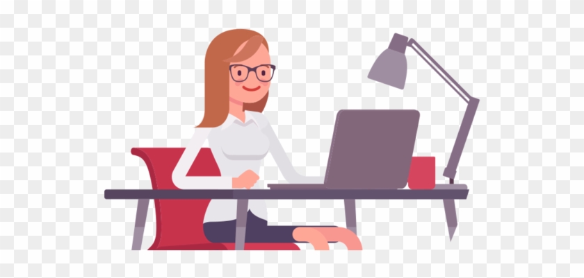 Office Management Clipart Woman Manager - Vendedor En Computador 