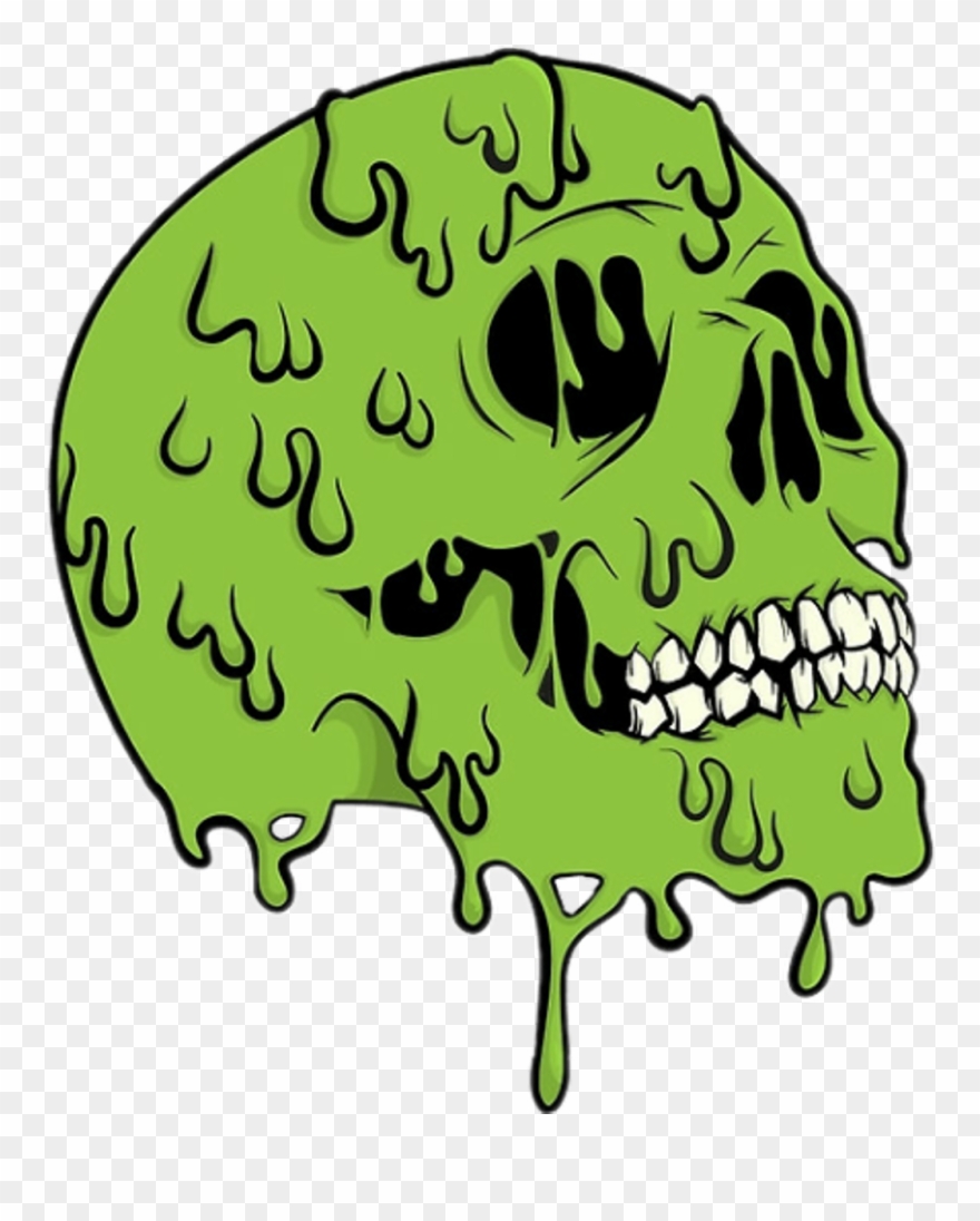 skull #zombie #toxic #urban #cool #art #green #colors - Slime 