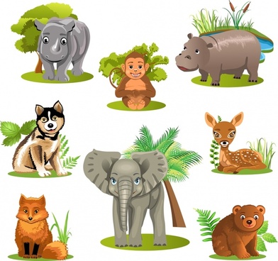 Wild animal clip art free vector download 