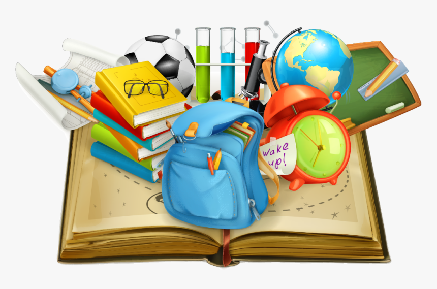 School Vector Books Student In Supplies Education Clipart 
