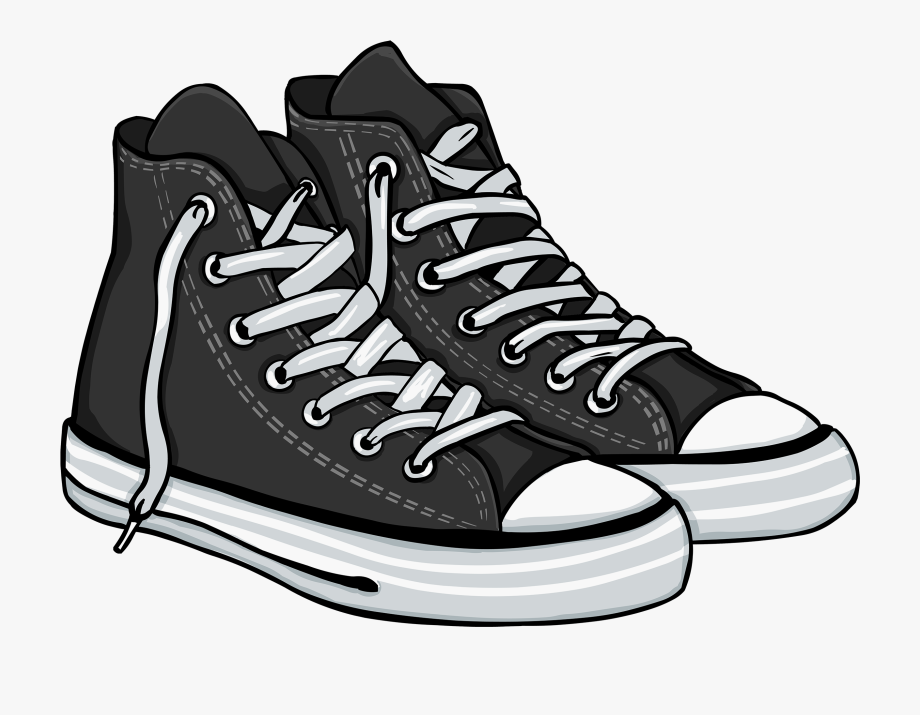 Black High Sneakers Png Clipart - Shoes Clipart , Transparent 