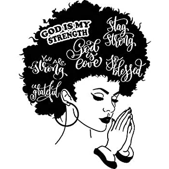Yetta Quiller Afro Woman Praying Lord Queen Natural Afro Hair African American Female Lady Vector Clipart Digital Circuit Vinyl Wall Decor Cutting