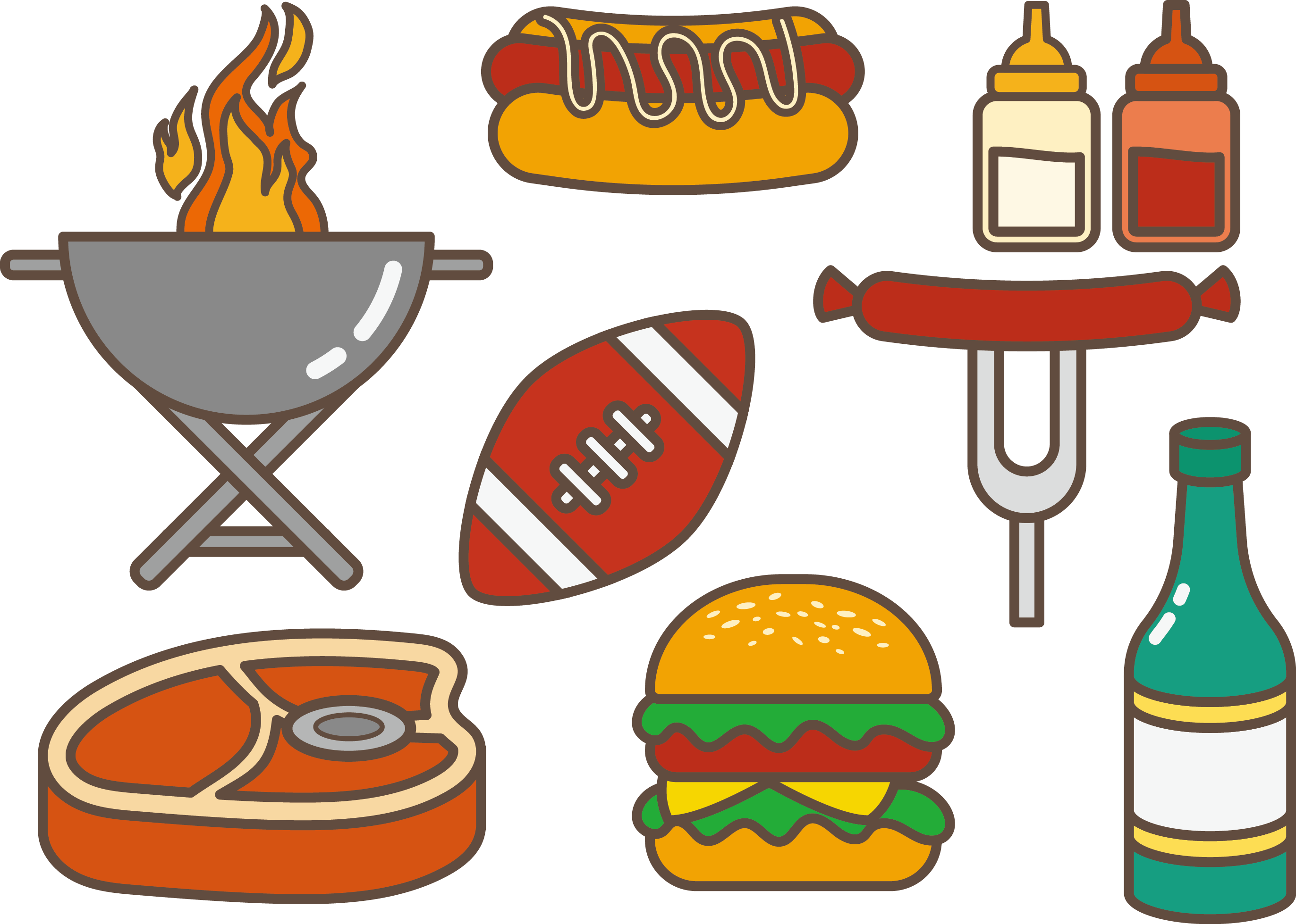 Hamburgers Clipart Barbeque Food - Tailgate Food Clip Art Full.