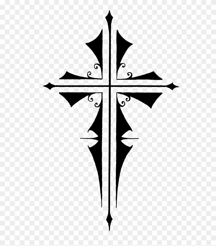 Crucifix Clipart Cross Tattoo - Cross Tattoo Letters - Png 