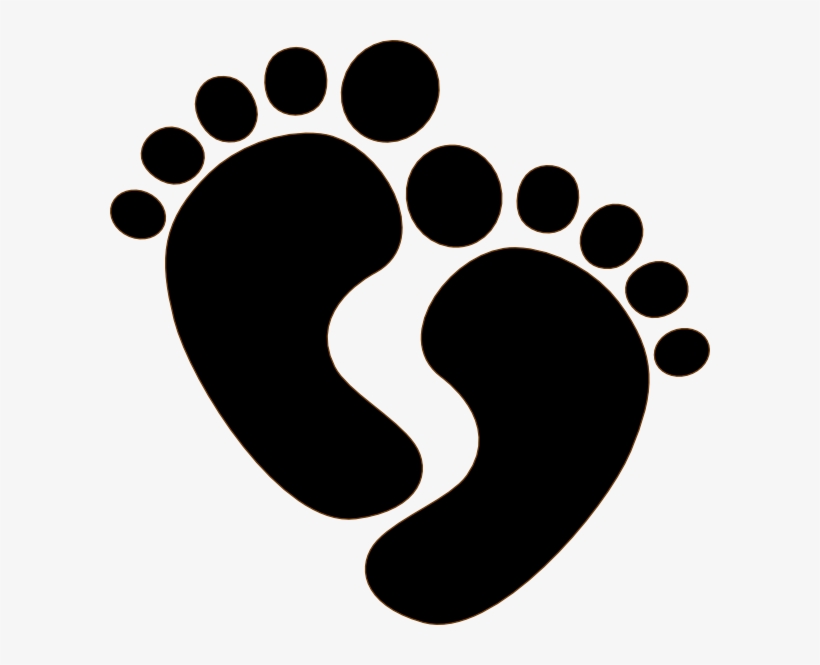 Vector Footprints Silhouette - Baby Footprints Clipart Free 