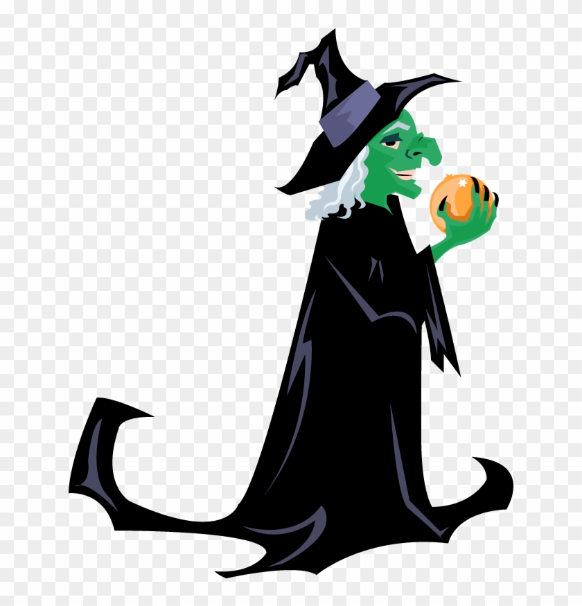 Holidays Halloween Green Witch With Orb - Green Witches Clipart 
