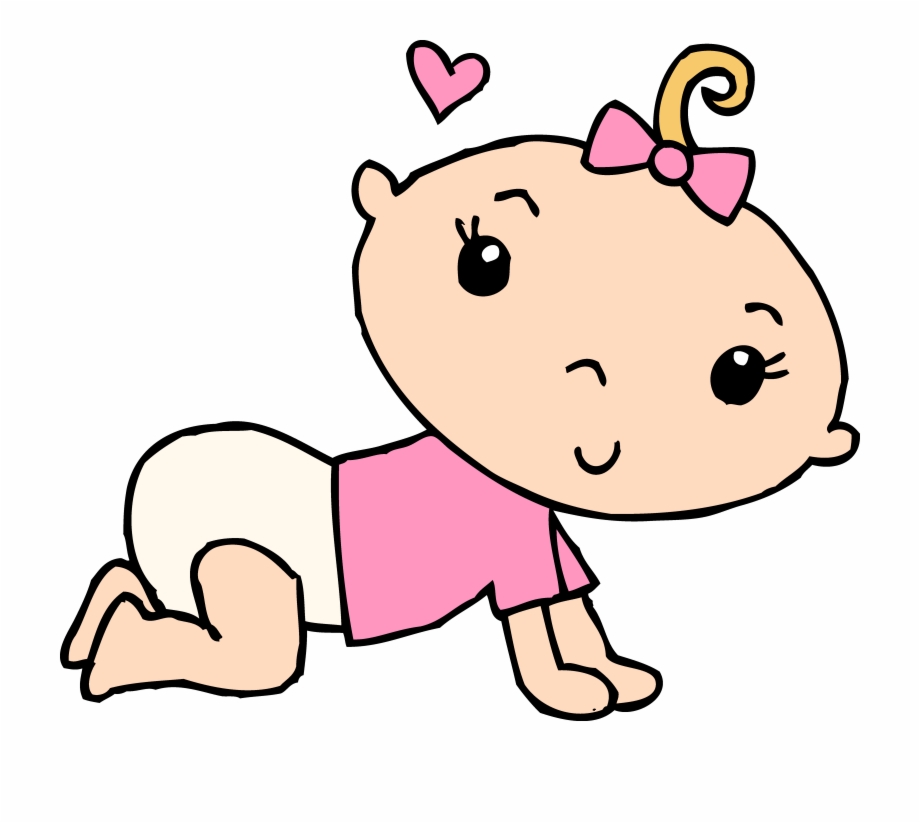Baby Girl Crawling Clipart - Crawling Baby Girl Clipart 
