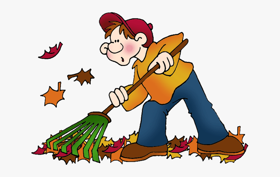 Autumn Weather Clipart - Rake The Leaves Clipart , Transparent 