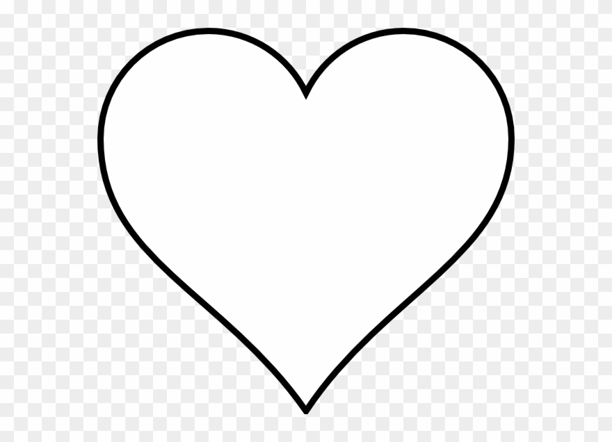 Heart Outline Black Outline Heart Clip Art At Vector - White Heart 