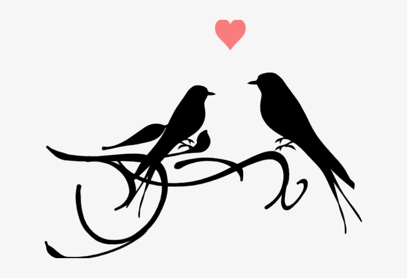 Dove Clipart Black And White - Love Birds Black And White.