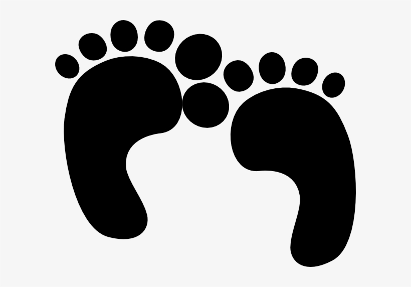 Black Feet Clip Art - Baby Footprints Vector Png -  PNG 