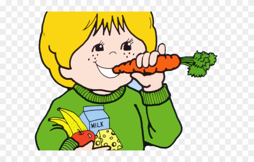 Chips Clipart Kid Snack - Eat Healthy Food Cartoon - Png Download 