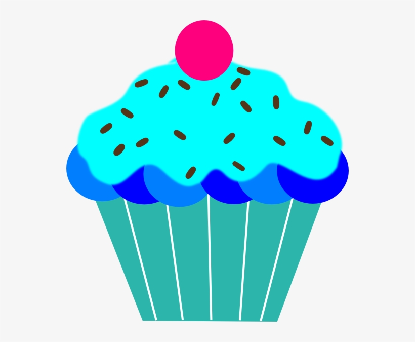 Blue Cupcake Clip Art At Clker - Blue Cupcake Clipart Transparent 