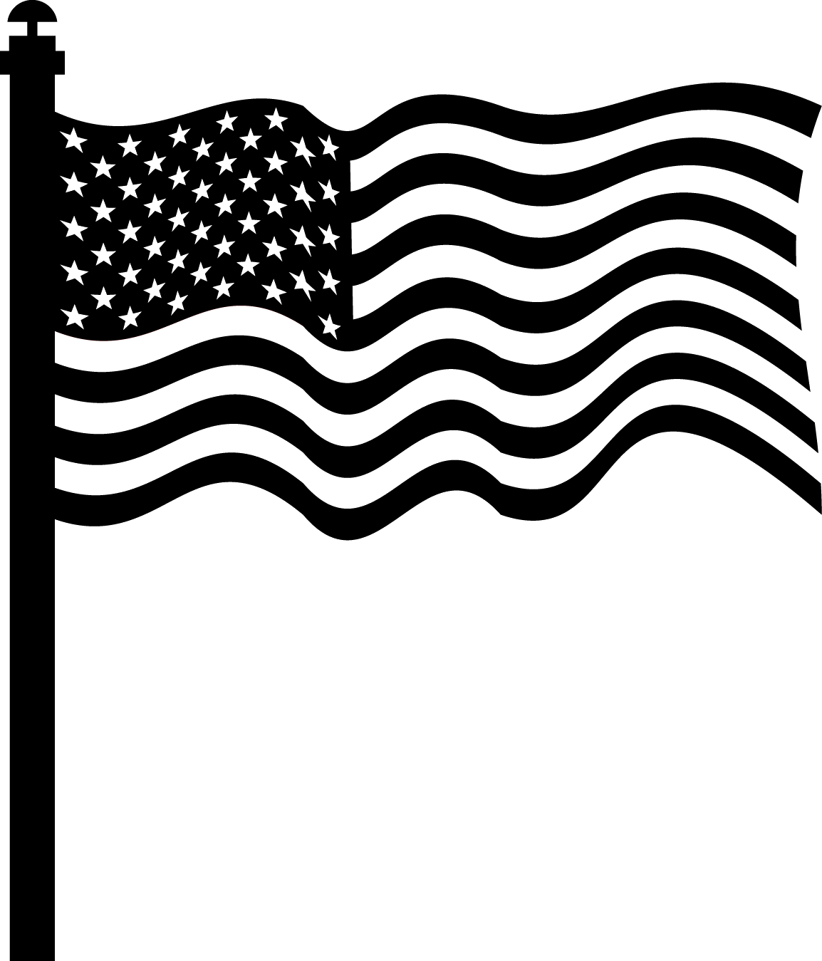 Silhouette American Flag Clip Art Black And White - .(rf) stock image