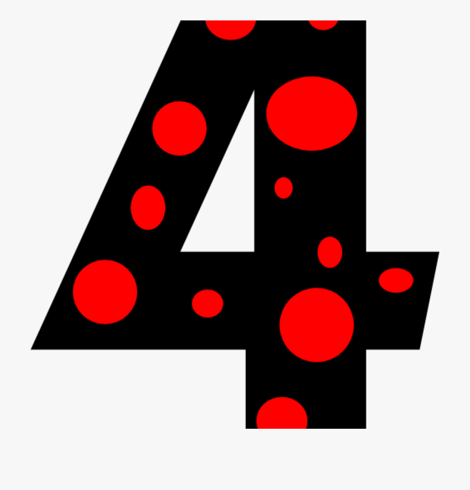 Number 4 Clipart Number Four Clipart Number 4 Dots - Polka Dot 