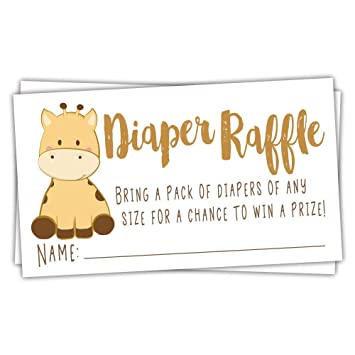 50 Giraffe Diaper Raffle Tickets | Gender Neutral Baby Shower Game