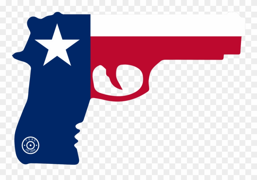 State Of Texas Gun Window Decal - Texas Flag And Gun Clipart 