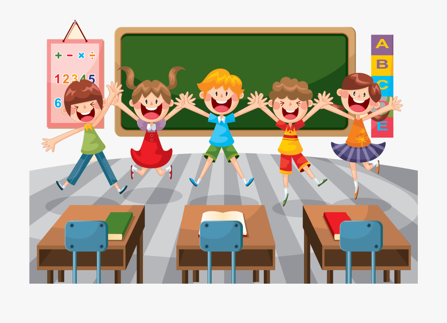 cartoon students in classroom - Clip Art Library