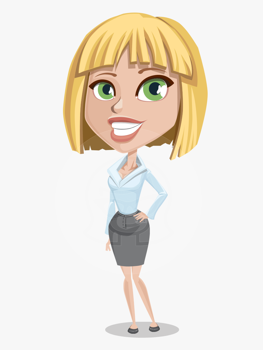 Transparent Blonde Woman Clipart - Blonde Business Woman Cartoon 