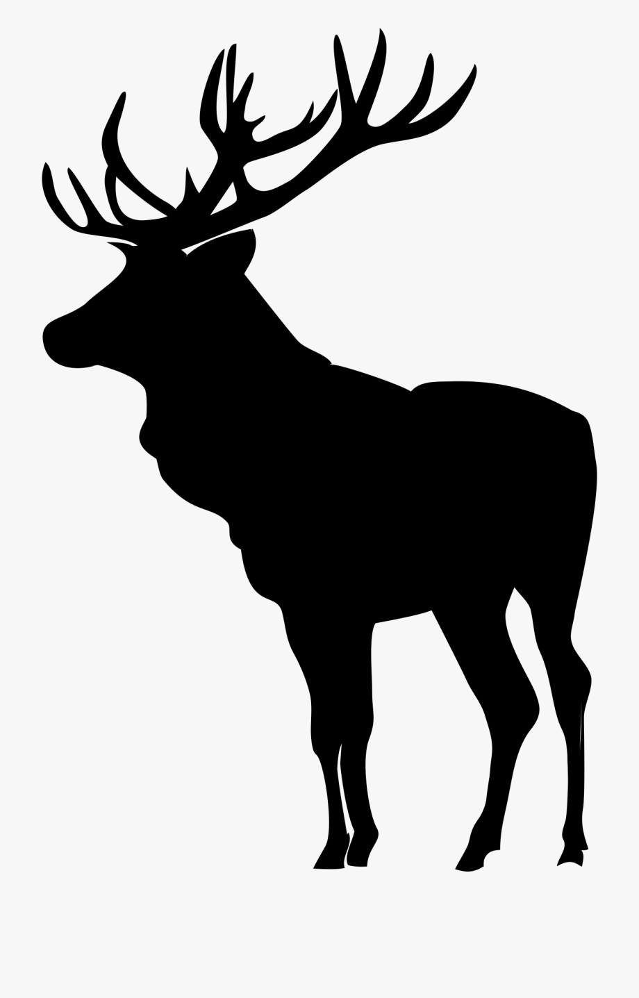 Walking Elk Silhouette Clip Art - Moose Clipart Black 