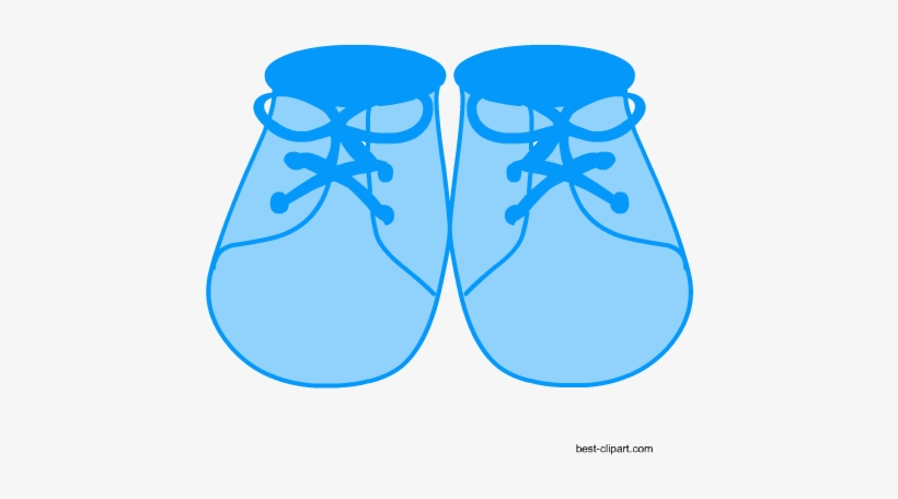 Blue Baby Shoes, Free Clip Art For Baby Shower - Transparent 