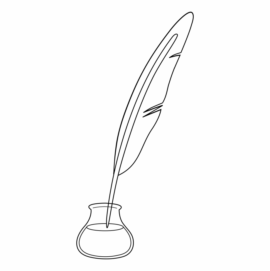 Quill Pen Clip Art Black And - Quill Clipart Black And White 