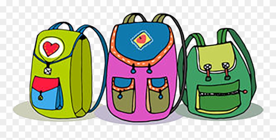 Three Vector Colorful Children Backpacks Isolated On - Backpack 