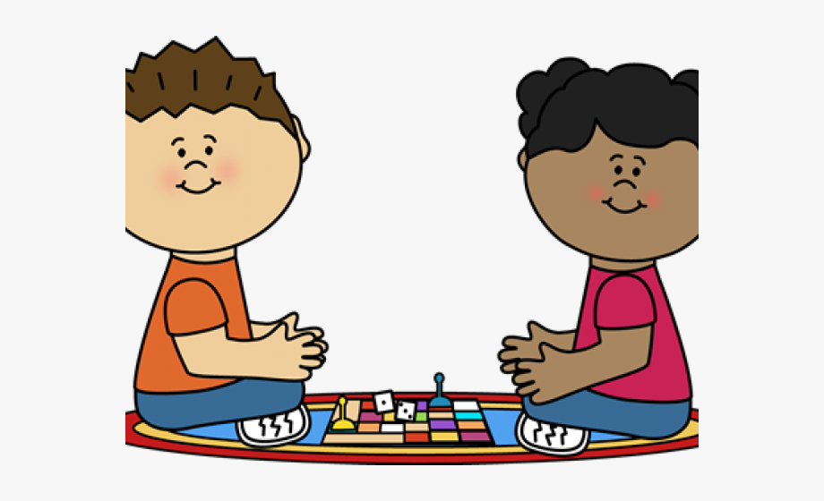 Kids Playing Games Clipart - Play A Board Game Clipart 