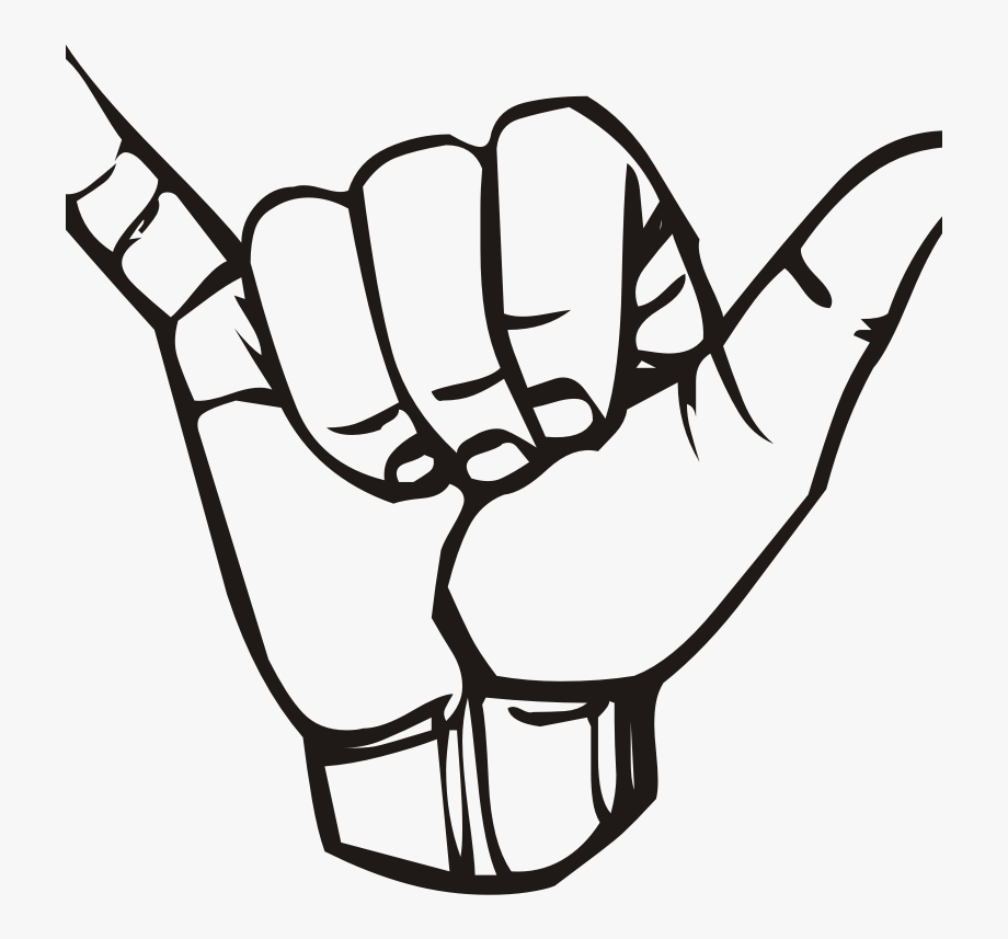 Hand Gesture Clipart Hang Loose - Me Too Sign Language 