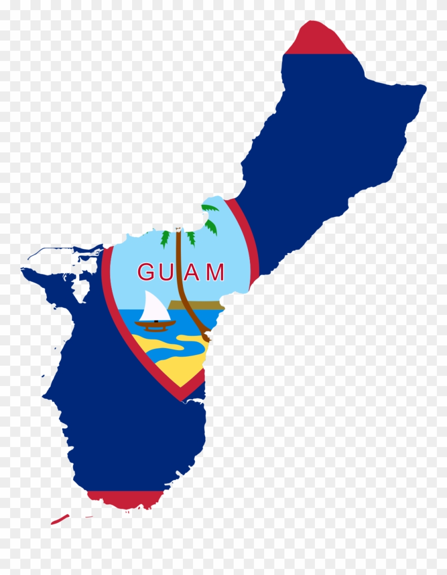 Open - Flag Map Of Guam Clipart 