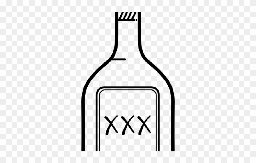 Boose Clipart Cocktail Drink - Alcohol Bottle Black And White 