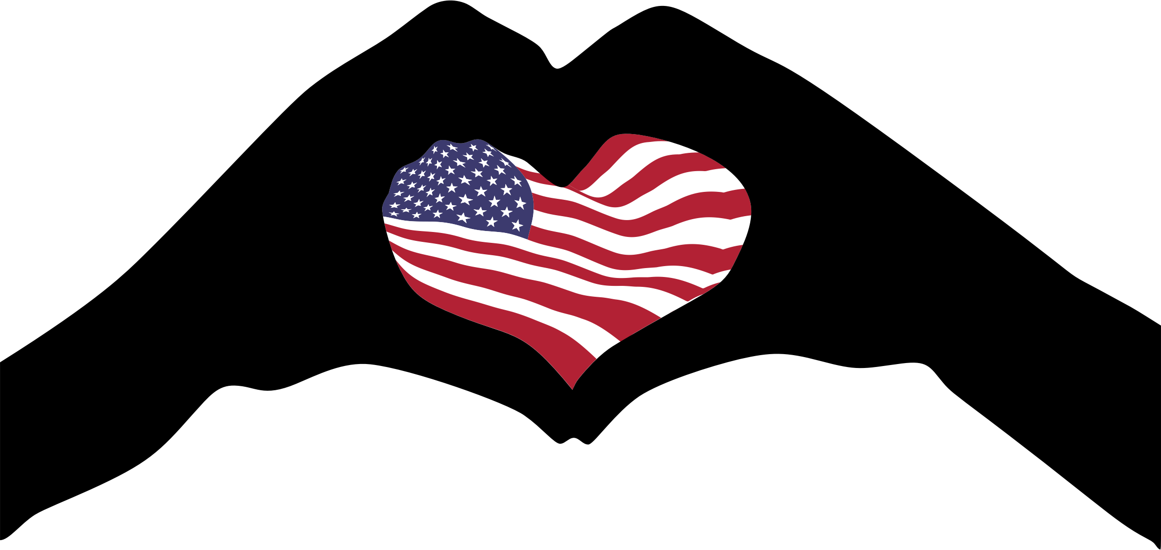 Big Image - Clip Art Heart Flag America - Png Download - Full Size 