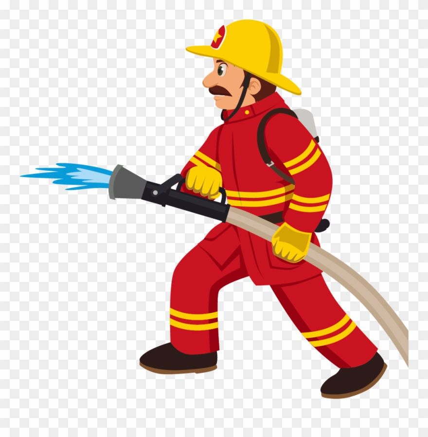 Cartoon Fireman - Fire Fighter Clipart Png Transparent Png 