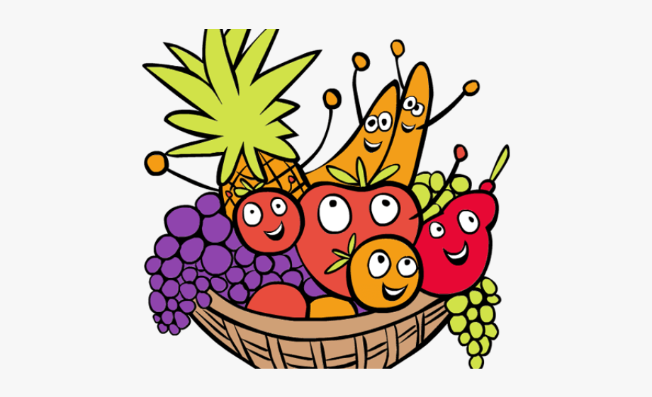 Basket Clipart Grape - Fruit Basket Clip Art , Transparent Cartoon 