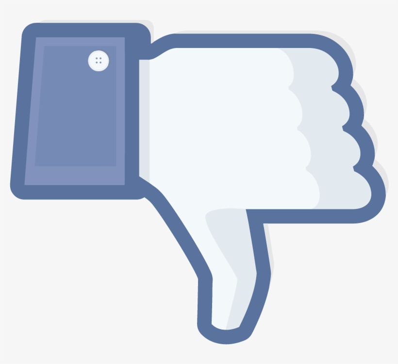 Facebook Dislike Transparent Thumbs Down Vector Icon - Dislike 