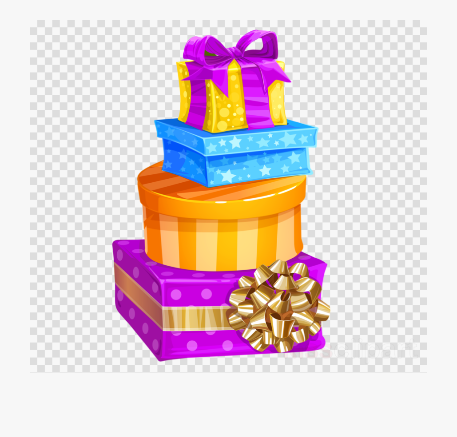Stack Of Presents Clipart - Happy Birthday Gift Box Png 