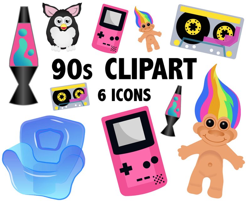 90 S CLIPART Retro Digital Icons For Parties Etsy Prestigious 90s 