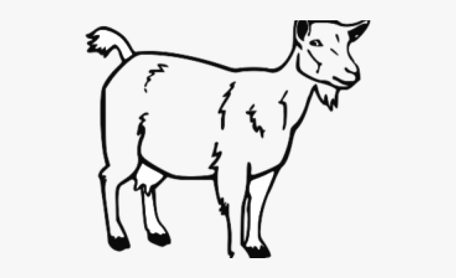 Free Goat Clipart - Goat In Black And White , Transparent Cartoon 