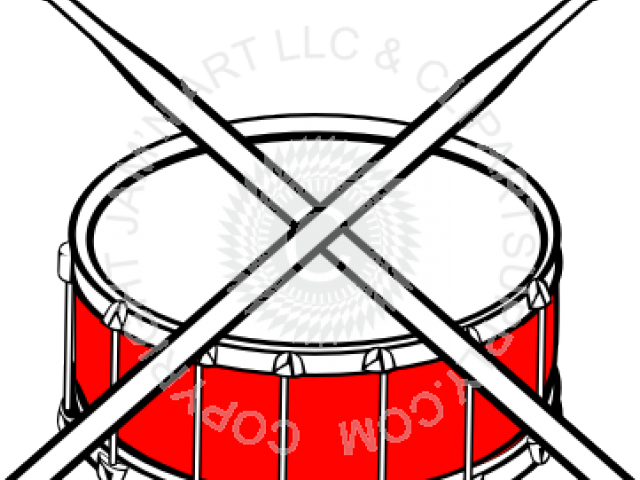 Drum Clipart Draw - Marching Band - Png Download - Full Size 