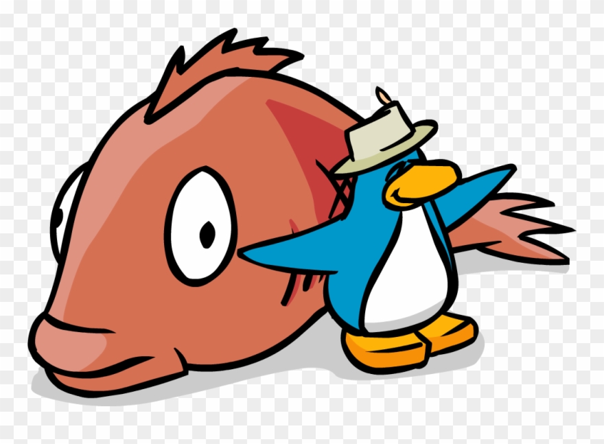 Ice Fishing Mullet Caught - Mullet Club Penguin Clipart 