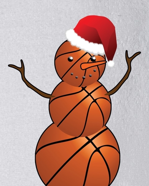 4570book | Christmas Basketball Clipart Snowman in pack 
