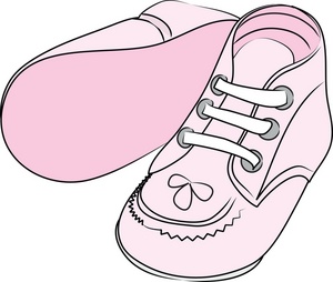 Baby girl shoe clipart 