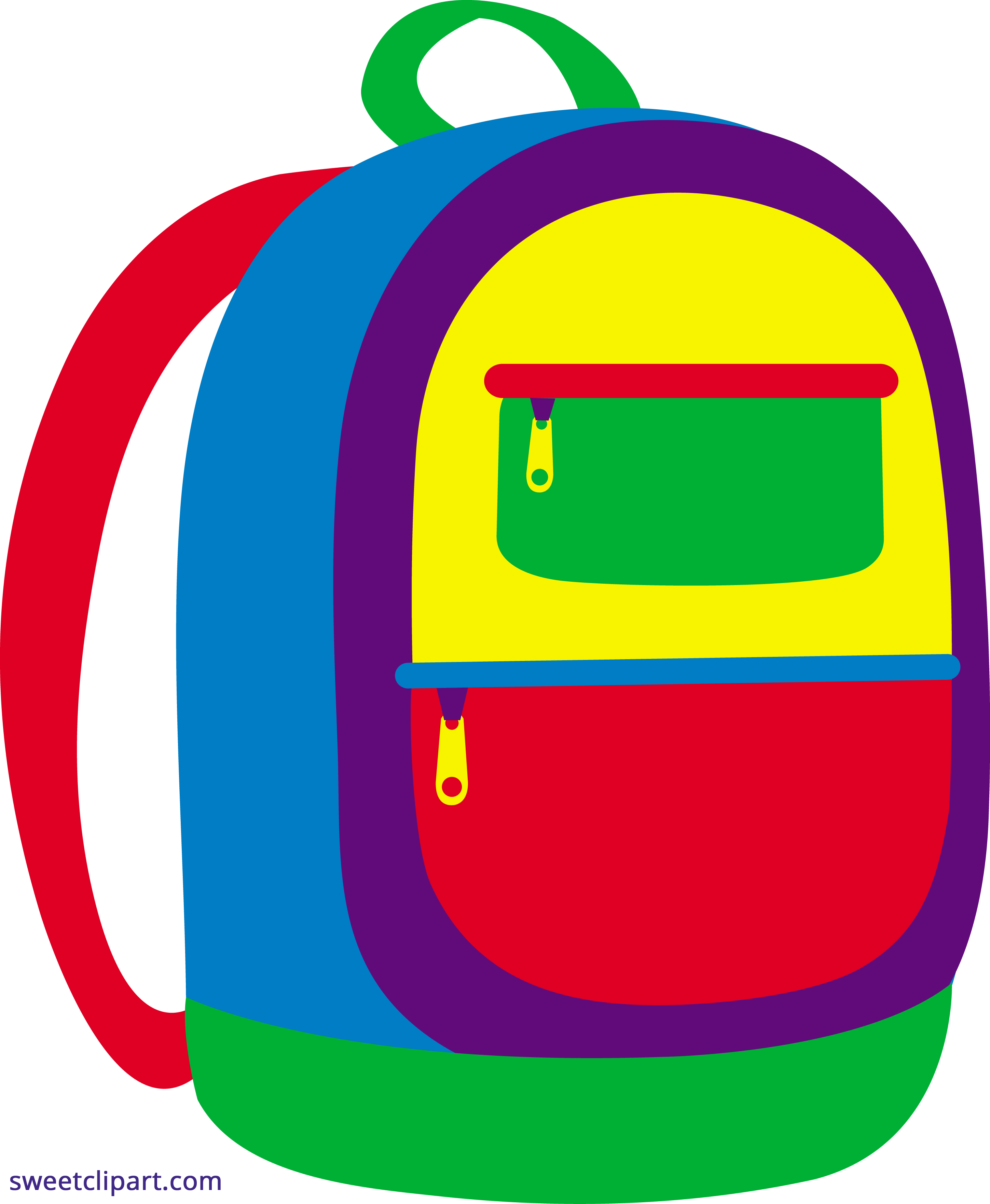 Colorful Backpack Clipart - Sweet Clip Art