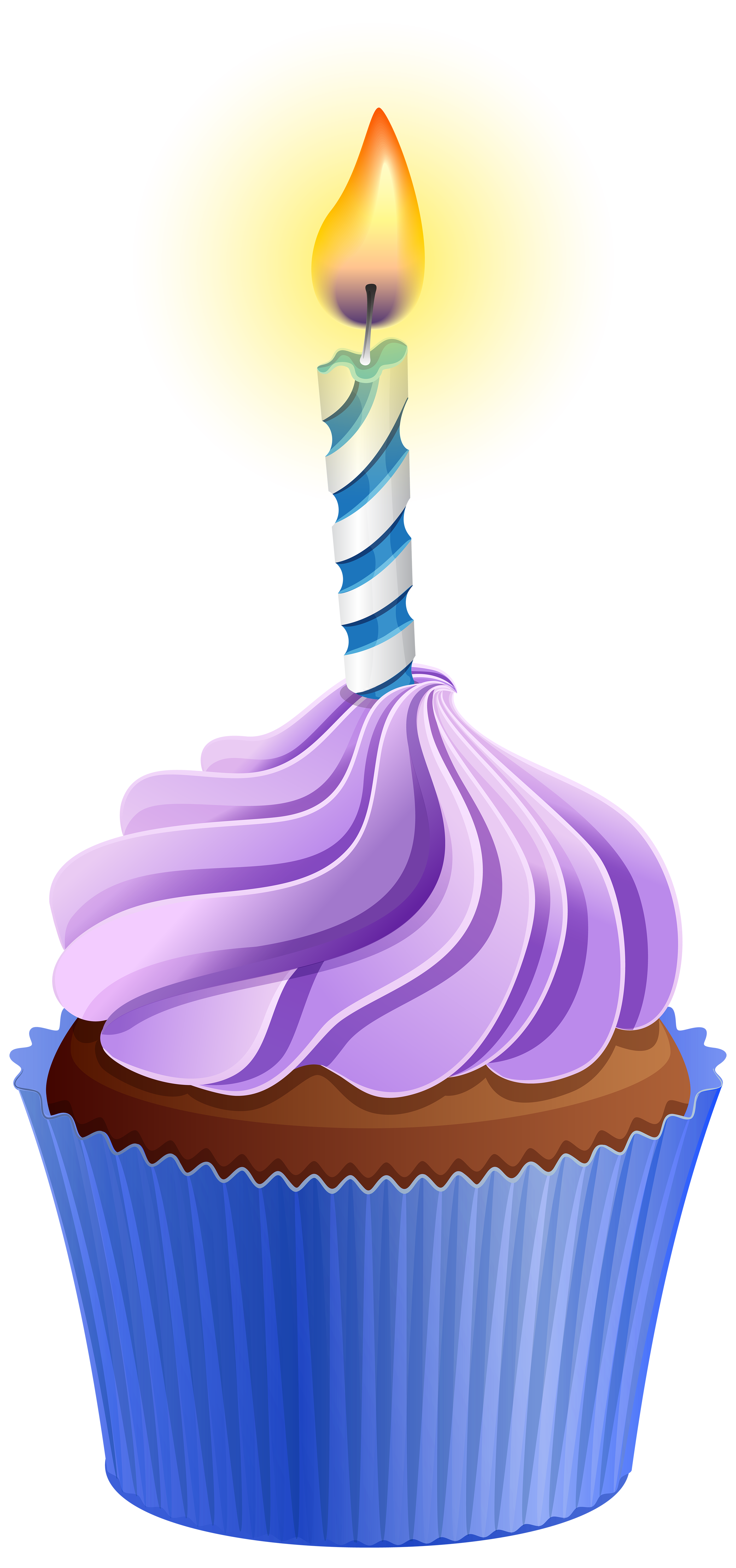 Birthday Cupcake with Candle PNG Clip Art Image | Gallery 