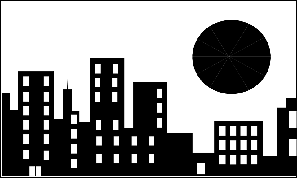 Black and white building clipart 