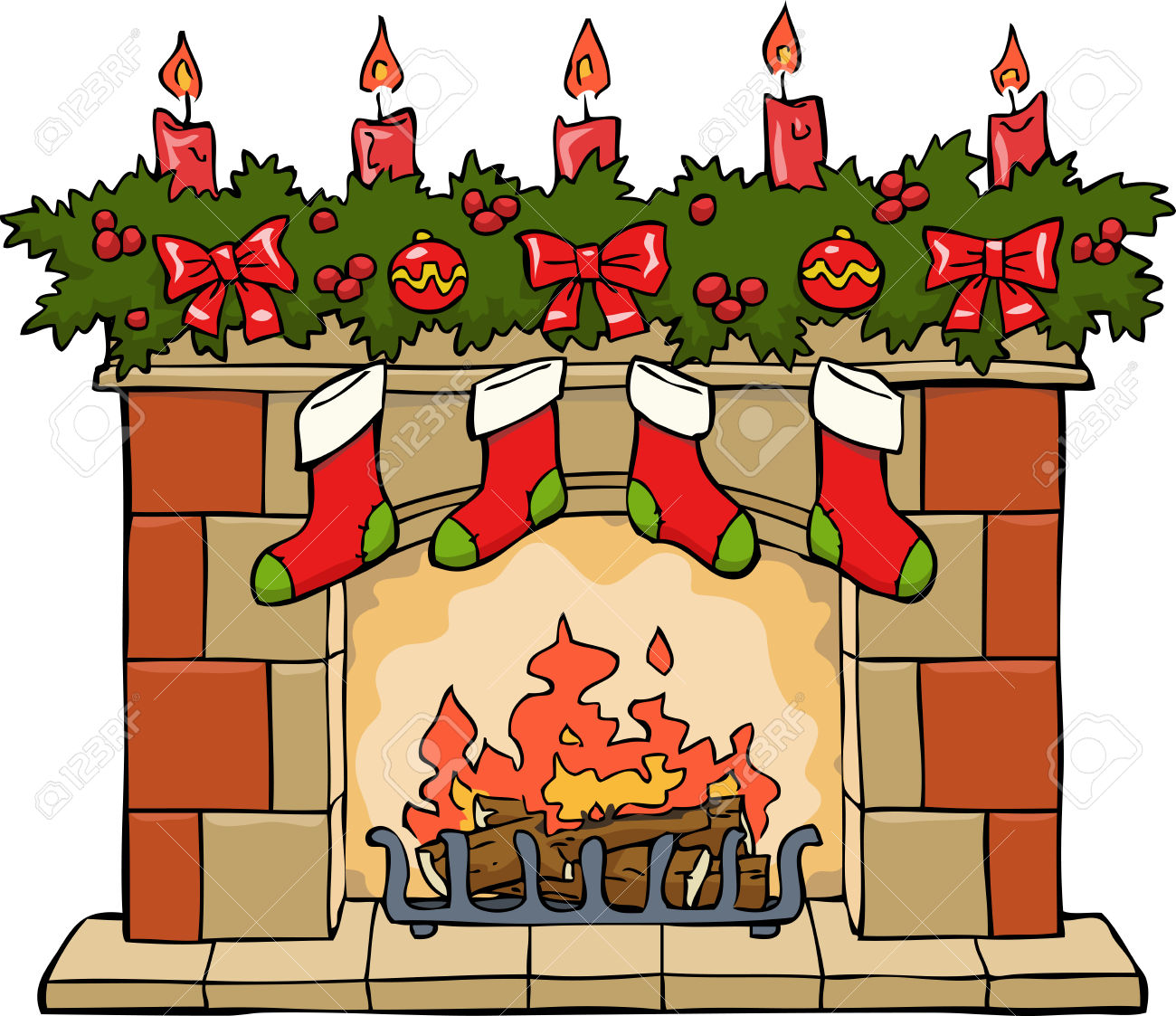 Free Christmas Fireplace Clipart, Download Free Clip Art, Free Clip Art