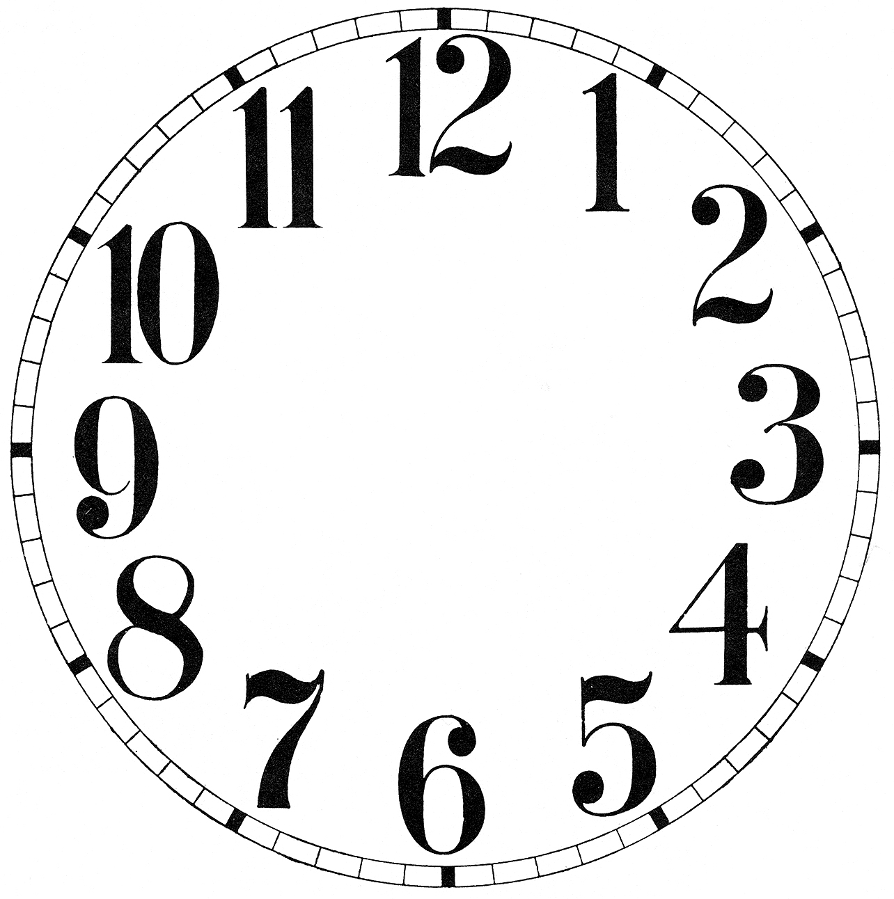 free clipart blank clock face