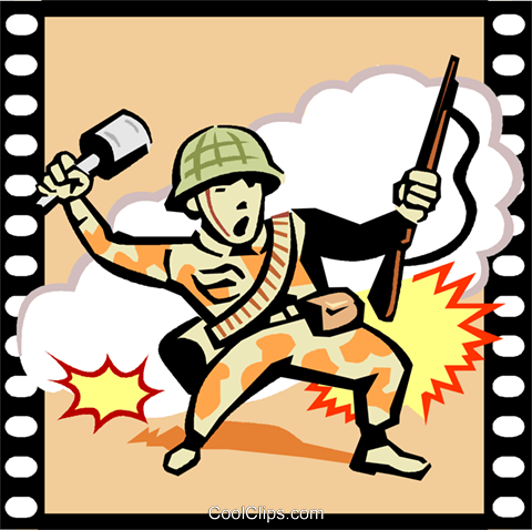 War Movie Royalty Free Vector Clip Art illustration -vc000774 