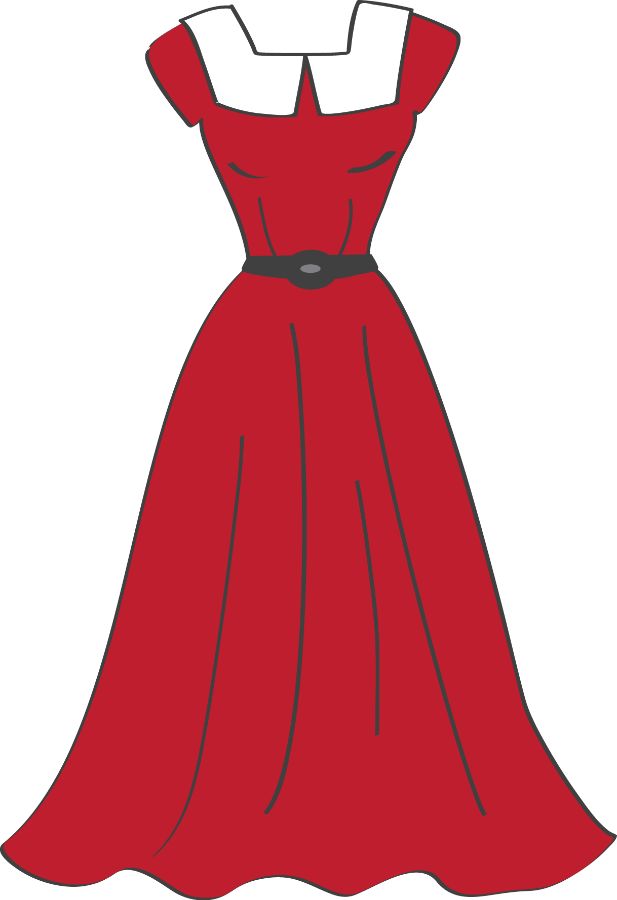 Red Dress Cartoon Png Clip Art Library