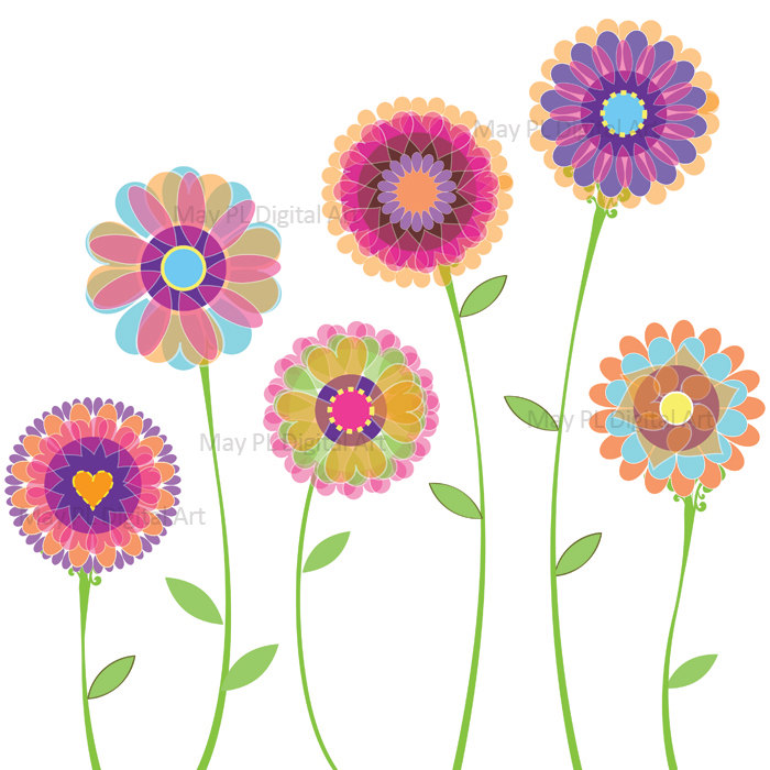 Floral flower clipart free clipart 